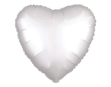 18IN SATIN LUXE WHITE SATIN HEART FOIL