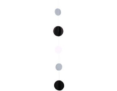 BLACK / WHITE / SILVER CIRCLE BALLOON TAIL
