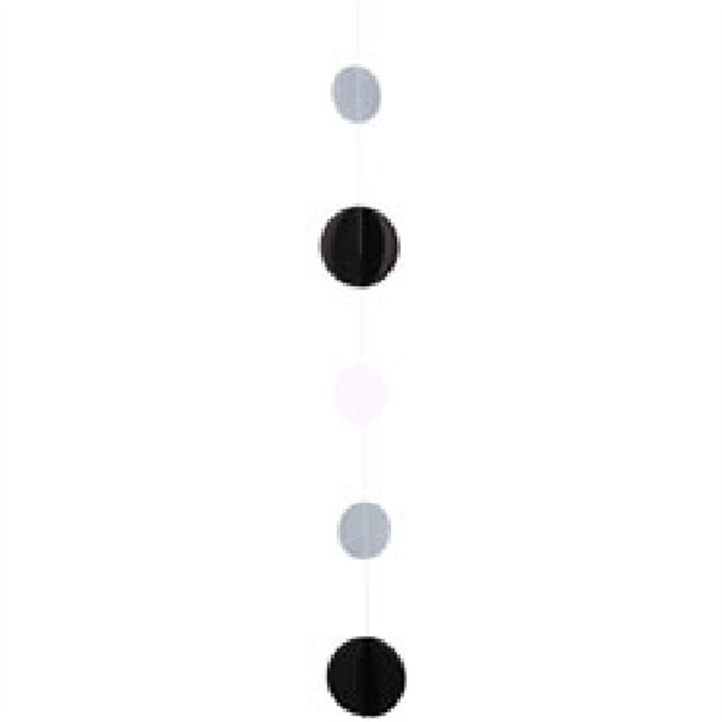 BLACK / WHITE / SILVER CIRCLE BALLOON TAIL