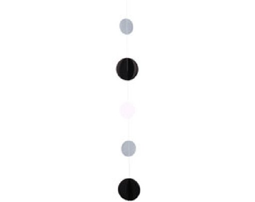 BLACK / WHITE / SILVER CIRCLE BALLOON TAIL