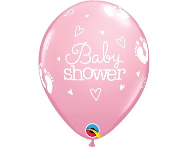 (25) 11IN PINK BABY SHOWER QUALATEX