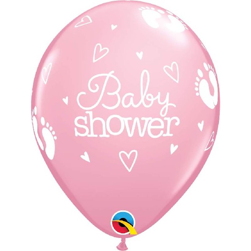 (25) 11IN PINK BABY SHOWER QUALATEX
