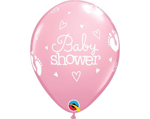 (25) 11IN PINK BABY SHOWER QUALATEX