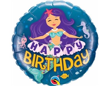 18IN HAPPY B/DAY MERMAID FOIL BALLOON