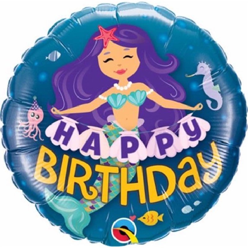 18IN HAPPY B/DAY MERMAID FOIL BALLOON