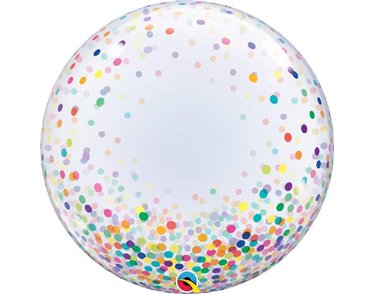 24IN COLORFUL CONFETTI DOTS DECO BUBBLE
