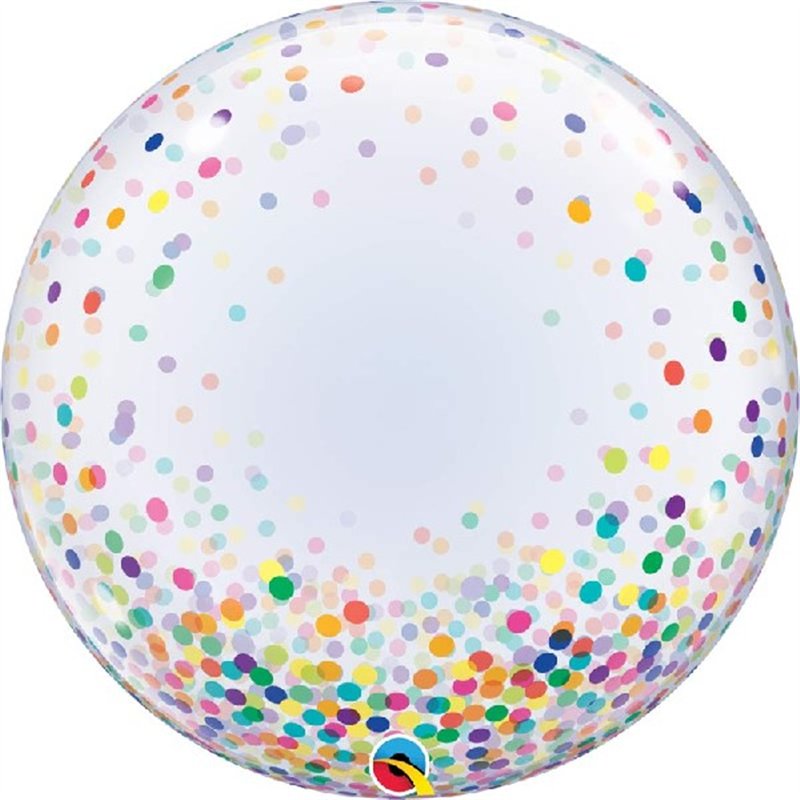 24IN COLORFUL CONFETTI DOTS DECO BUBBLE