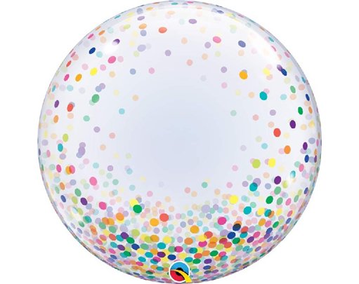 24IN COLORFUL CONFETTI DOTS DECO BUBBLE