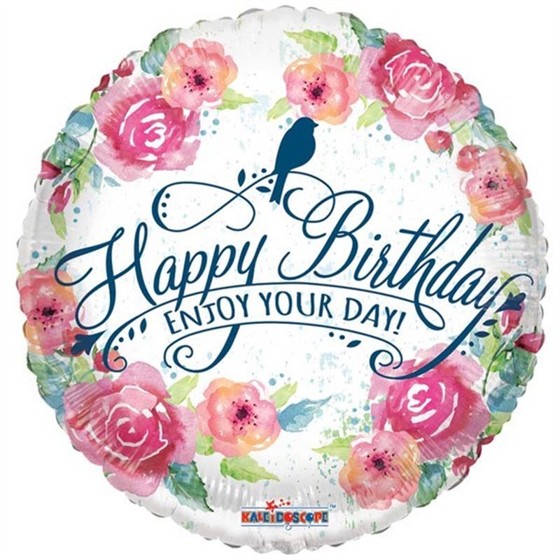 18IN HAPPY BIRTHDAY WATERCOLOURS FOIL