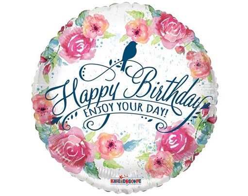 18IN HAPPY BIRTHDAY WATERCOLOURS FOIL