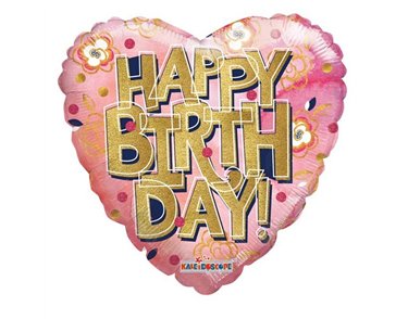 18IN BIRTHDAY GOLD LETTERS FOIL BALLOON