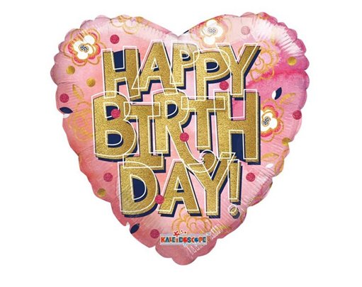 18IN BIRTHDAY GOLD LETTERS FOIL BALLOON