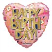 18IN BIRTHDAY GOLD LETTERS FOIL BALLOON