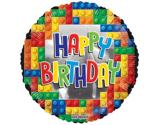 18IN HAPPY BIRTHDAY LEGO FOIL BALLOON