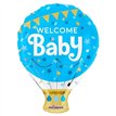 18IN WELCOME BABY HOT AIR BALLOON BLUE