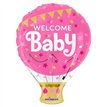 18IN WELCOME BABY HOT AIR BALLOON PINK