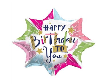 18IN HAPPY BIRTHDAY SHAPE FOIL BALLOON