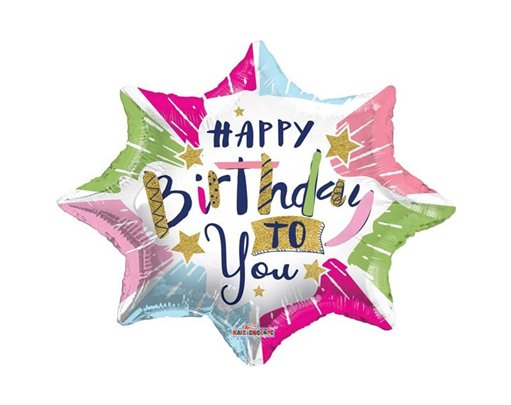 18IN HAPPY BIRTHDAY SHAPE FOIL BALLOON