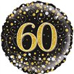 18IN 60TH SPARKLING FIZZ BLACK GOLD