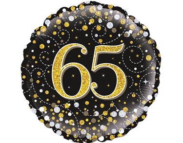 18IN 65TH SPARKLING FIZZ BLACK GOLD