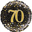 18IN 70TH SPARKLING FIZZ BLACK GOLD