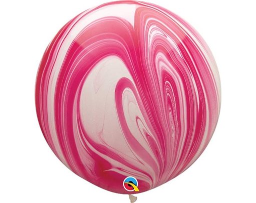 (2) 30IN RED & WHITE AGATE QUALATEX