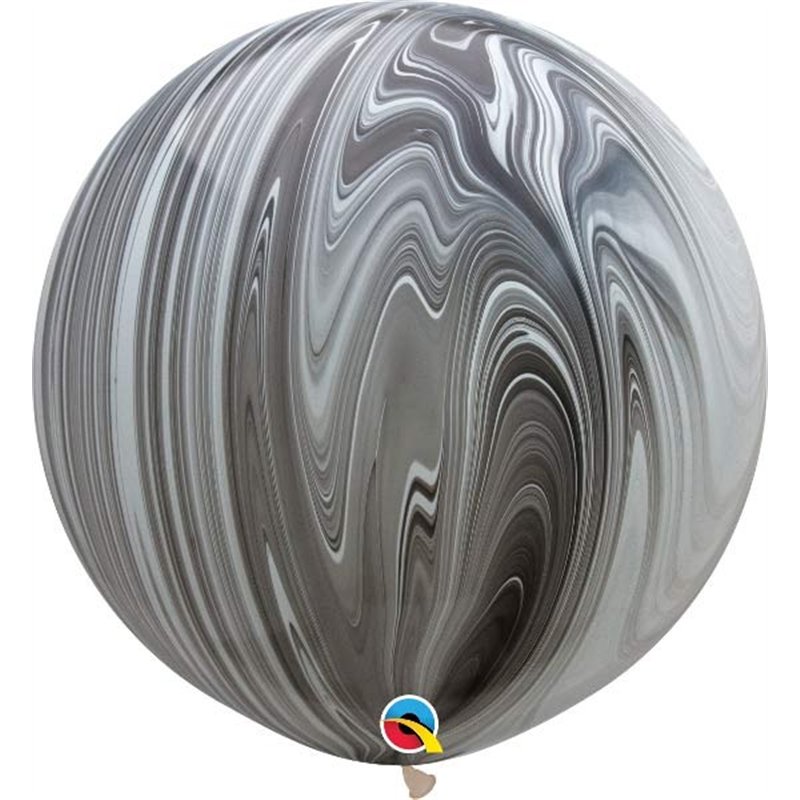 (2) 30IN BLACK & WHITE AGATE QUALATEX