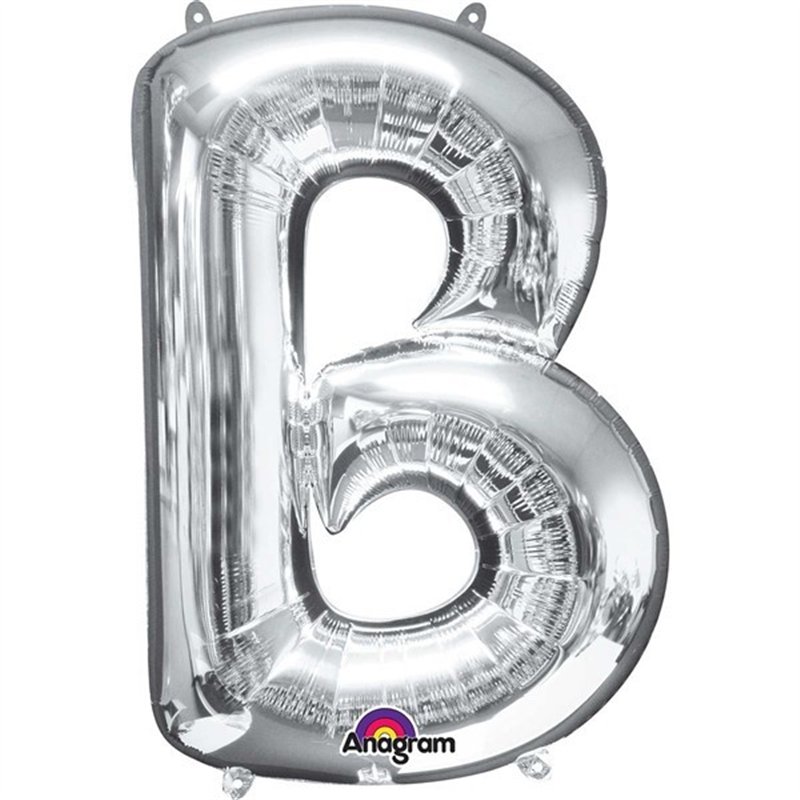 SILVER LETTER B SUPER SHAPE FOIL
