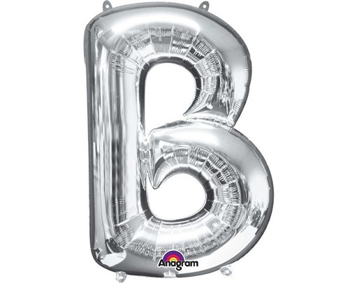 SILVER LETTER B SUPER SHAPE FOIL