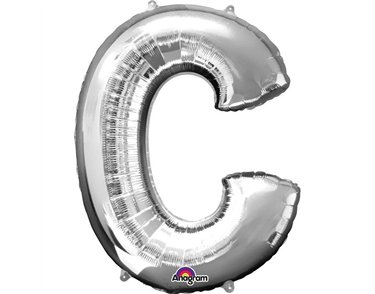 SILVER LETTER C SUPER SHAPE FOIL