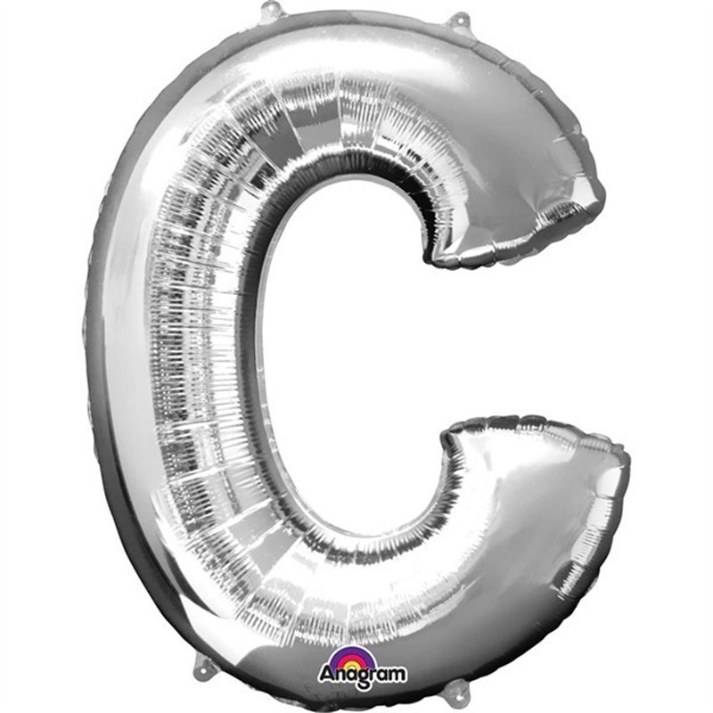 SILVER LETTER C SUPER SHAPE FOIL