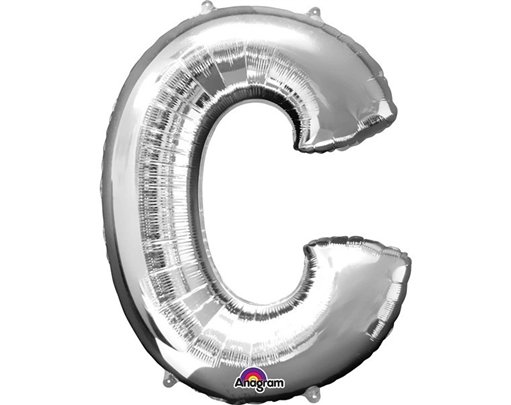 SILVER LETTER C SUPER SHAPE FOIL