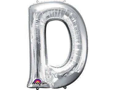 SILVER LETTER D SUPER SHAPE FOIL