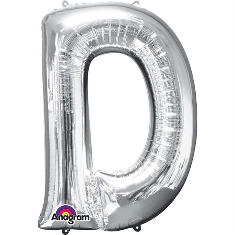 SILVER LETTER D SUPER SHAPE FOIL