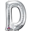 SILVER LETTER D SUPER SHAPE FOIL