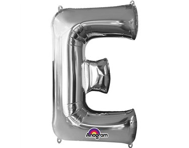 SILVER LETTER E SUPER SHAPE FOIL