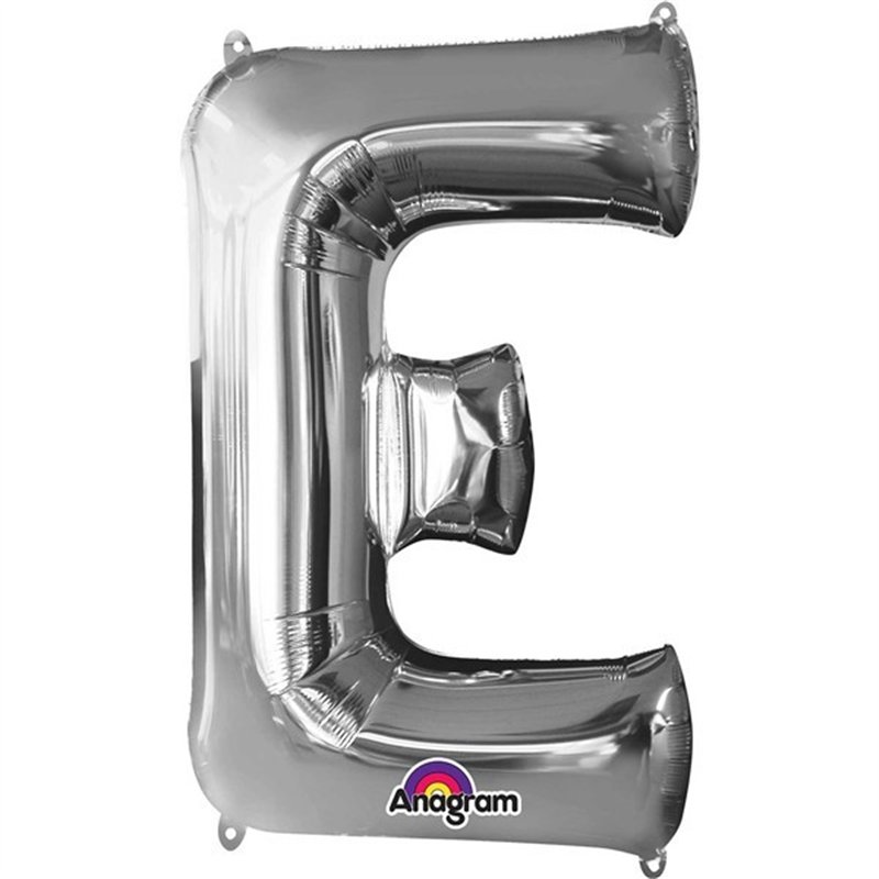 SILVER LETTER E SUPER SHAPE FOIL