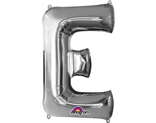 SILVER LETTER E SUPER SHAPE FOIL
