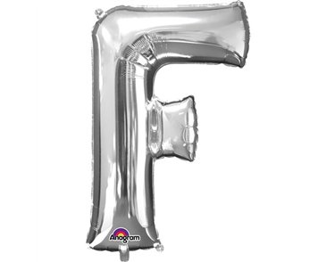 SILVER LETTER F SUPER SHAPE FOIL