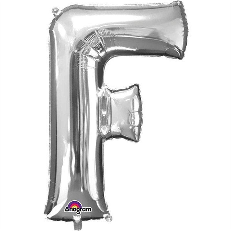 SILVER LETTER F SUPER SHAPE FOIL