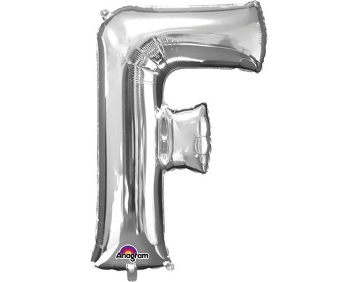 SILVER LETTER F SUPER SHAPE FOIL