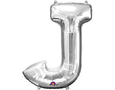SILVER LETTER J SUPER SHAPE FOIL