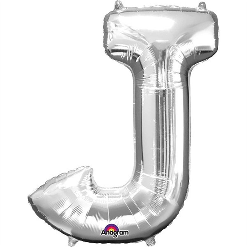 SILVER LETTER J SUPER SHAPE FOIL