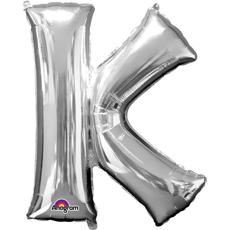 SILVER LETTER K SUPER SHAPE FOIL