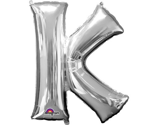 SILVER LETTER K SUPER SHAPE FOIL