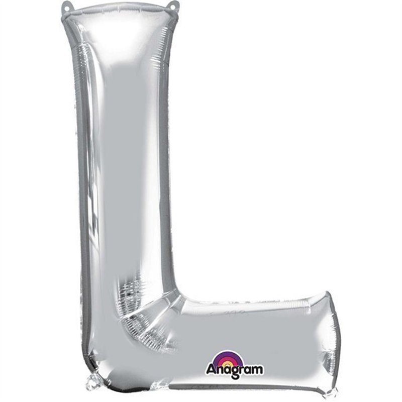 SILVER LETTER L SUPER SHAPE FOIL