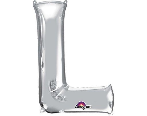 SILVER LETTER L SUPER SHAPE FOIL