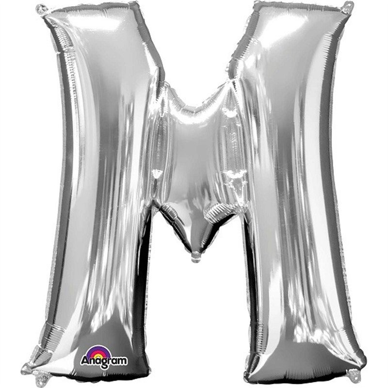 SILVER LETTER M SUPER SHAPE FOIL