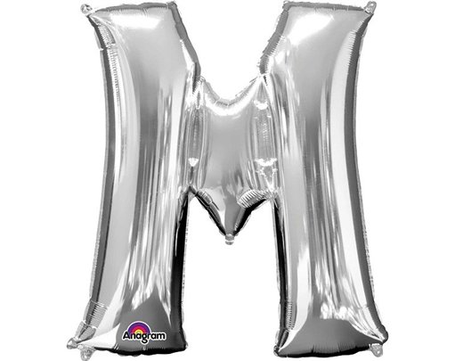SILVER LETTER M SUPER SHAPE FOIL