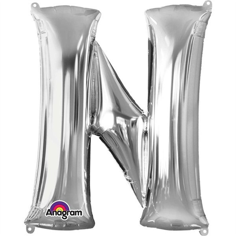 SILVER LETTER N SUPER SHAPE FOIL